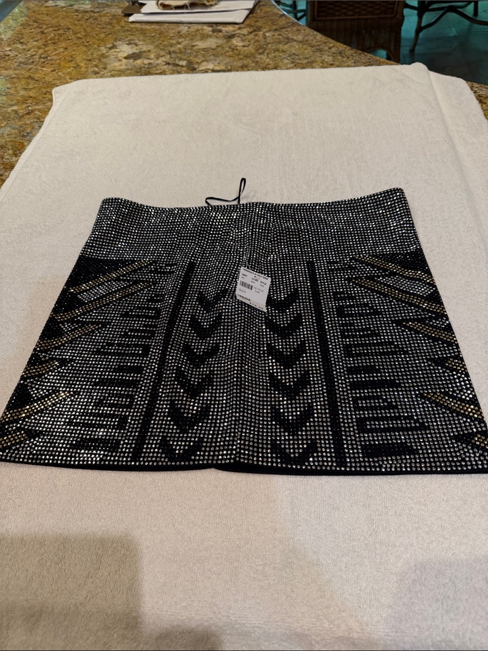 Frederick's of Hollywood Black Rhinestone-Studded Mini Skirt